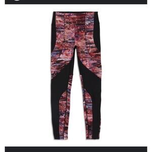 Lululemon Sweat & Repeat Dahliascape Black Activewear Leggings size 6